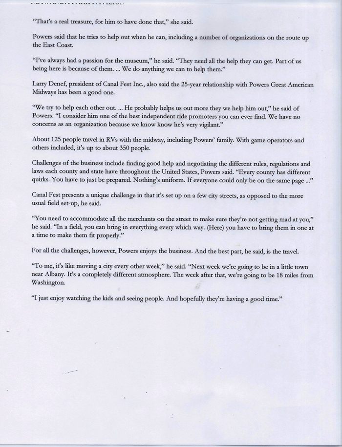 Powers Great American Midways - Tonawanda News